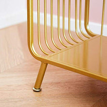DGHJK Mobili per la casa, Comodino, Camera da Letto, ripiano in Ferro battuto Dorato, scaffale a 2 Livelli, Divano Moda nordica, tavolino, portariviste, 41x30x65 cm