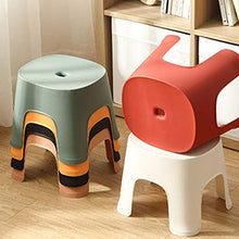 Huachaoxiang Sgabello di plastica da Bagno per la casa, Sgabello Quadrato Ispessito Bambino Adulto Sgabello Basso, Panca Antiscivolo,Verde