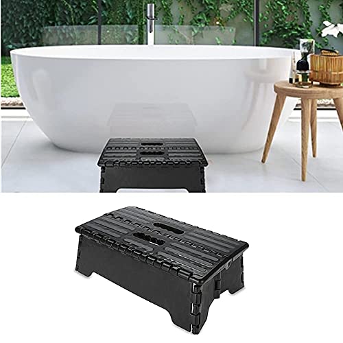 Sgabello Pieghevole Portatile per Bagno Nero, sgabello pieghevole in plastica Sgabello pieghevole pieghevole per cucina Bagno uso da viaggio