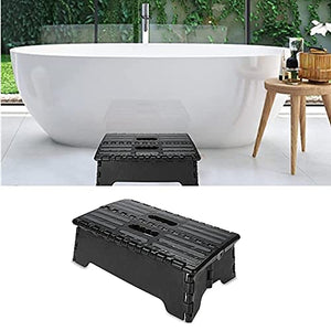 Sgabello Pieghevole Portatile per Bagno Nero, sgabello pieghevole in plastica Sgabello pieghevole pieghevole per cucina Bagno uso da viaggio