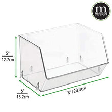 mDesign Organizer frigorifero in plastica – Scatola da cucina con parte anteriore aperta per frigo e armadietti – Contenitori cibo ideali per diversi tipi di alimenti – Set da 2 – trasparente