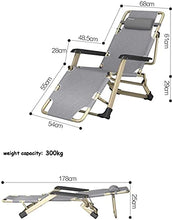 Azyq Sedia Reclinabile Pieghevole Zero Gravity Lounge Chair Oversize Xl, Sedie a Sdraio Cuscino in Cotone per Giardino Patio Esterno Lettini Prendisole Letto Reclinabile Caricamento Fino a 300Kg con