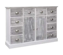 Cikonielf - Armadietto per credenza autoportante, libreria, con 1 credenza, 5 cassetti, colore: grigio, 113 x 30 x 79 cm, 2 pezzi