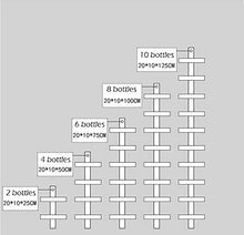 Portabottiglie da parete in metallo per cucina/dispensa/cantina (dimensioni: 6 bottiglie)