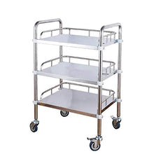 YIN YIN Carrello per ripiani Carrello for ripiani, auto di bellezza in acciaio inossidabile, stabilità di moda semplice, forte, bello, ospedale, ristorante, casa strumento medico auto, 50X40X86 CM Car