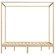Lasamot Struttura Letto in Legno di Pino con 2 cassetti, Struttura a baldacchino per zanzariera, Staffa per Montante, Adatta per Materasso 140x200 cm (Materasso Non Incluso), Legna Leggera