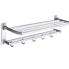 DXMRWJ Mensola angolare per Bagno Mensola portaoggetti in Acciaio Inox Mensola Porta Asciugamani Pieghevole Montato Nuovo Gancio per Organizer Appendiabiti Mensola per Bagno