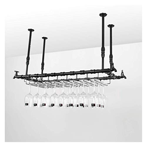 HXCD Portabicchieri da Bar, portabottiglie da Vino, portabicchieri da Vino, portabicchieri KTV e Bicchieri da Vino retrattili sospesi. Appendiabiti (Colore: Nero, Dimensioni: 100 * 30 cm)
