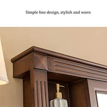 Armadietti a specchio Bagno Specchio Governo Legno Solido degli Specchi Multifunzionale Camera Bagagli Specchio Balcone Dressing Table degli Specchi (Color : Wood, Size : 90 * 15 * 80cm)