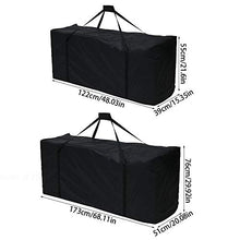 Maalr Borse di Stoccaggio per Esterni, Borsa da Giardino Grande Borsa per Cuscino da Viaggio Custodia Leggera con Cerniera,Borsa Giardino con Maniglie Impermeabile, 210D Oxford, Nero (173x76x51cm)