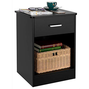 Comodino con Cassetti, Comodini da Camera da Letto, Comodini, Armadietto per Archivio, Cassetto Scorrevole e Ripiano per Ufficio in Casa (Nero),