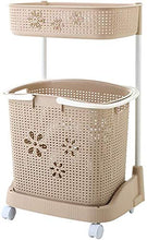 AINIYF Bagno Bagno Doccia Mensola Organizzatore Sporco Hamper Mobile Lavatrice Multifunzione Piano Indipendente Punch Libero di plastica 2/3 Tier, 3 Colori