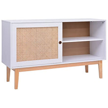 vidaXL Credenza Bianca 130x40x80 cm in MDF e Rattan
