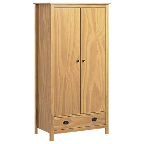 FAMIROSA Armadio a 2 Ante Hill Range 89x50x170 cm Legno Massello di Pino