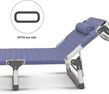 FGDSA Sedia da Letto Pieghevole Lettini da Sole Letto Singolo Letto da Campeggio Ufficio Siesta Letto Reclinabili Letto da Ospedale Letto Semplice con Rinforzo Cuscino Regolabile Blu