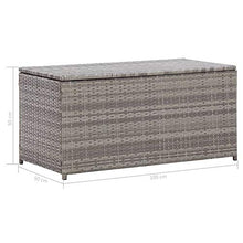 BIGTO - Scatola portaoggetti da giardino in rattan, 100 x 50 x 50 cm, colore: Grigio