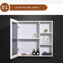 Mobile Bagno di Grandi Dimensioni Specchio per rasatura a Porta Singola Specchio a Parete con ripiano Interno per anticamera, Mobile Camera da Letto, Bianco (60x12,5x70cm)