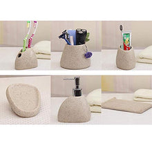 JTKDL Set di Accessori da Bagno 5 Pezzi - Portaspazzolino Portasapone Distributore di Sapone/Lozione Bicchiere,Black