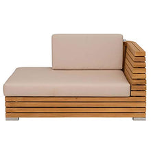 Teako Design Divano angolare Picardie Ottomane destra in legno di teak massiccio non trattato, resistente alle intemperie