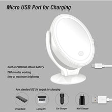 Aesfee Specchio da Trucco con Luci LED, Ingrandimento 1x/7x Specchio Cosmetico a Doppia Faccia Ruotabile di 360°, Interruttore Tocca, Specchio Illuminato Portatile per Viaggio,Bagno