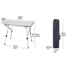 GHqY Tavolo Pieghevole in Lega di Alluminio Leggero, Portatile Forte Stabile Regolare Tabella di Altezza per 4-6 Persone per Il Picnic All'aperto Camping Barbecue E Party del Cortile