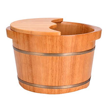 NUBAOgy Vasca per Pediluvio in Rovere per Adulti Vasca per Pediluvio in Legno Vasca per Pediluvio in Pedicure Vasca Idromassaggio per Massaggi Cura della Salute Regalo 25 Cm