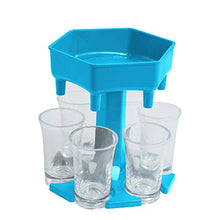 Urhause Dispenser per Bicchierini, Distributore di Bicchieri di Vino, Porta Dispenser 6 Bicchierini, Erogatore di Vetro di Colpo, Bere Birra e Separatore di Vino per Il Gioco del Bere da Festa, Blu