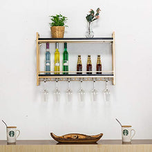 Scaffale per Vino in Stile Industriale in Ferro Stile Loft, Scaffale per Calice da Parete per Bar Ristorante A Parete(Size:80X20X55CM,Color:Un)