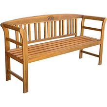 EBTOOLS - Panca da giardino in legno resistente, panchina da giardino con schienale e braccioli, panca, per giardino, parco, terrazza, esterno, 157 x 45 x 82,5 cm