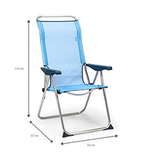 Solenny 50001072725182 50001072725182 - Sedia da spiaggia 5 posizioni schienale anatomico blu e bianco