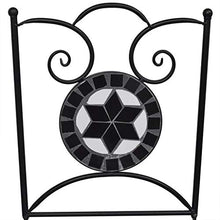 vidaXL Tavolo da Giardino con Mosaico 60 cm e 2 sedie Colore Nero/Bianco