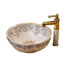 LYM Bacino di Ceramica contatore, Famiglia Rotonda lavabo Art lavandino del Bagno Bacino Bowl controsoffitto (42x15cm)