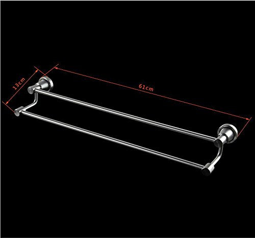MBYW Portasciugamani Moderno Portasciugamani Elegante per Il Bagno di Moda Portasciugamani in Alluminio, portasalviette in Alluminio a Spazio, portasciugamani Doppio Luminoso Satinato da 60 cm