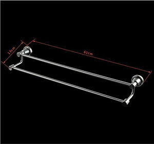 MBYW Portasciugamani Moderno Portasciugamani Elegante per Il Bagno di Moda Portasciugamani in Alluminio, portasalviette in Alluminio a Spazio, portasciugamani Doppio Luminoso Satinato da 60 cm