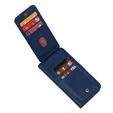 Miagon Cerniera Portafoglio Custodia per Samsung Galaxy A7 2018,Pelle Cover Flip Custodia Antiurto con 9 Slot per Schede Cinturino da Polso Kickstand,Blu