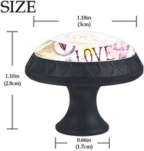 Lettera Love Graffiti Wings Colorful Pomelli per Porta Set di 4 Pomelli per Mobili Manopole per Cassetti Cucina Armadio Vetro
