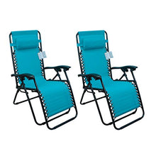 Arcoiris Lettino pieghevole arcobaleno, sedie a dondolo da giardino per esterno con imbottitura per la testa regolabile, ergonomico, 165x65x110 cm (Pack 2, Azul)