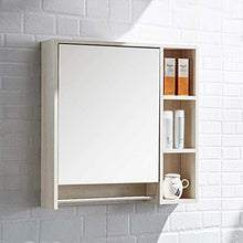 Armadietti a specchio Mobile specchio da bagno in legno massello Scatola per specchio a parete Specchio per lavabo credenza Con portasciugamani Specchi da parete ( Color : Bianca , Size : 80*13*70cm )