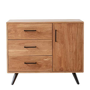 QuRRong Credenza Living Cabinet Room Retro Credenza A Buffet con Cassetti Multifunzionale del Governo for Sala da Pranzo per Soggiorno Camera da Letto (Color : Natural, Size : 94X45X112CM)