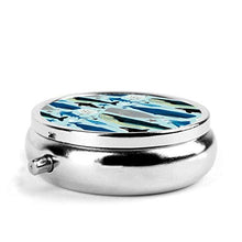 Balene e squali, contenitore rotondo per pillole a 3 scomparti, in metallo, per medicina e vitamine, contenitore decorativo per viaggi all'aperto
