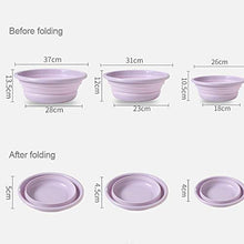Portable Lavabo Bagno Pieghevole Lavabo Tondo per la Lavanderia Camping Viaggio, Viola S