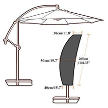 SYLC Copertura per Ombrellone, Fodera Protettiva per Ombrellone, Oxford 210D Copriombrellone Impermeabile Resistente allo Strappo (Banana265×30/50/40cm,Verde)