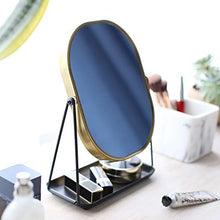 Specchi da parete per bagno Specchio Per Il Trucco Double Sided 1x E 3X Specchio Ingranditore Quadrato Rotazione Di 360 ° Specchio Cosmetico Con Vassoio In Metallo Specchio Di Bellezza Specchio Da Toe