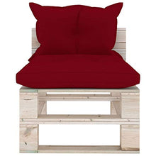 FAMIROSA Divano Centrale da Giardino Pallet con Cuscini in Legno di Pino-6078