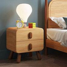Comodino,Tavolino Laterale Comodino In Legno Massello Per Bambini, Scatola Di Immagazzinaggio Moderna, Comodino Da Camera Da Letto Mini Armadio con 2 Cassetti Di Stoccaggio, Nessuna Assemblaggio Richi