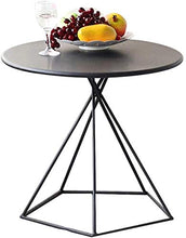 HXF- Tavolino Piccolo d'oro Tavolino Creativo Tavolo Facile da caffè Mini Round Table 55 * 50cm Durevole (Color : Schwarz)