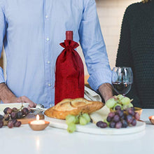 Healifty 10 Set di Sacchi di Vino in Juta con Etichette per La Festa Nuziale Favorisce La Festa E La Degustazione di Vini (Colore Misto)
