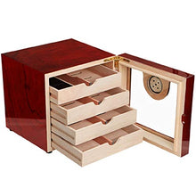 50 Sigari Raffreddamento Humidor Cedar Cigar Idratante Cabinet Quattro Piani Dello Spazio Casa Sigaro Idratante Igrometro Esterno Piano Di Vernice ( Color : Red , Size : 24*22*24cm )