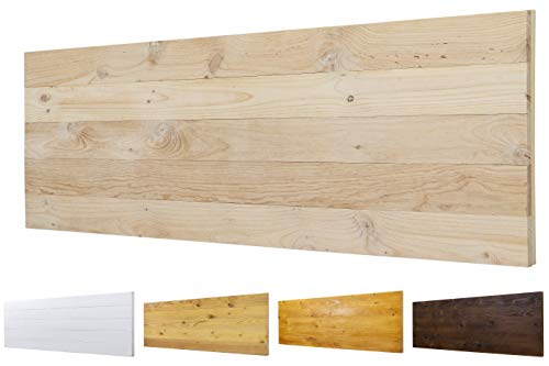 Palets Talavera SL - Testiera per letto larga 60 cm, in legno massiccio, mod. Roma, per letti da 80, 90, 110, 135, 150 cm, accessori inclusi