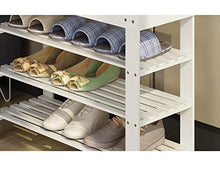 BHBXZZDB Weiße Schuhschrank Eingangstür Bank Korridor Bambus 3 Regale Modernes Lagerregal Bambus Schuhregal Einfache staubdichte Mehrzweck-Schuhregale Platzsparend